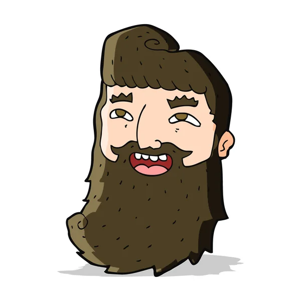 Caricatura riendo barbudo hombre — Vector de stock