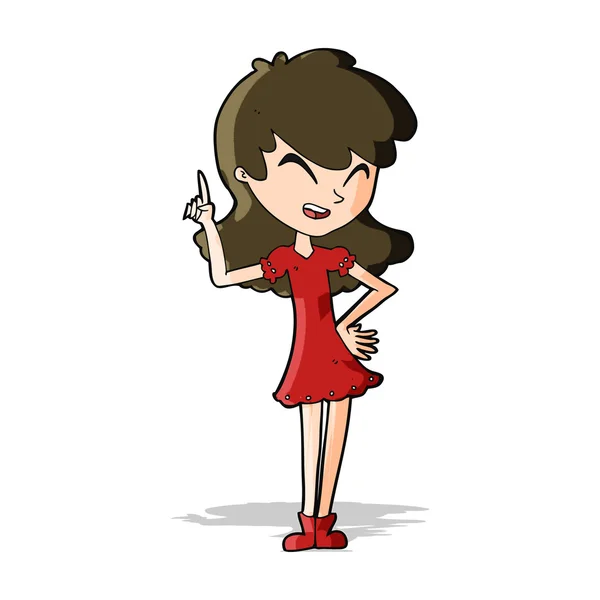 Cartoon girl making point — Stock Vector