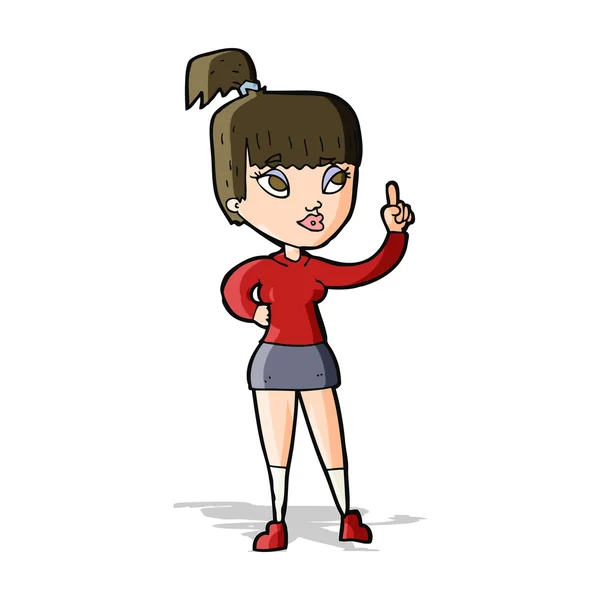 Cartone animato ragazza attraente con idea — Vettoriale Stock