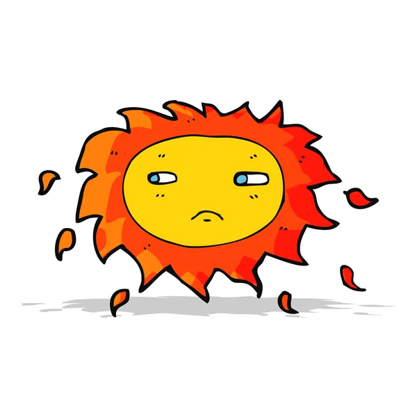 Cartoon sad sun — Stock Vector