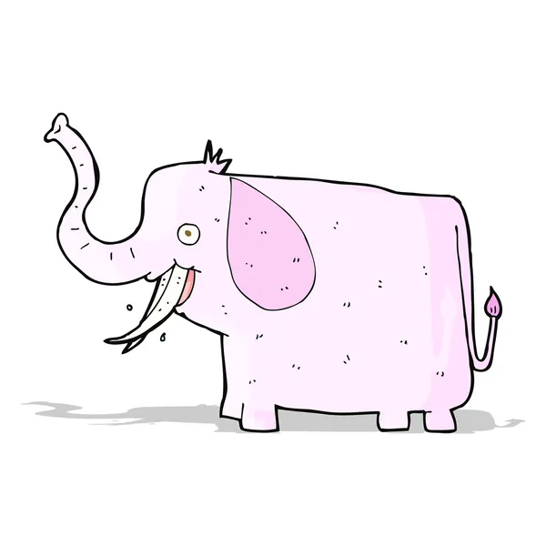 Dessin animé éléphant heureux — Image vectorielle