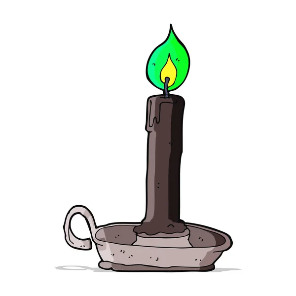 Cartoon spooky black candle — Stock Vector