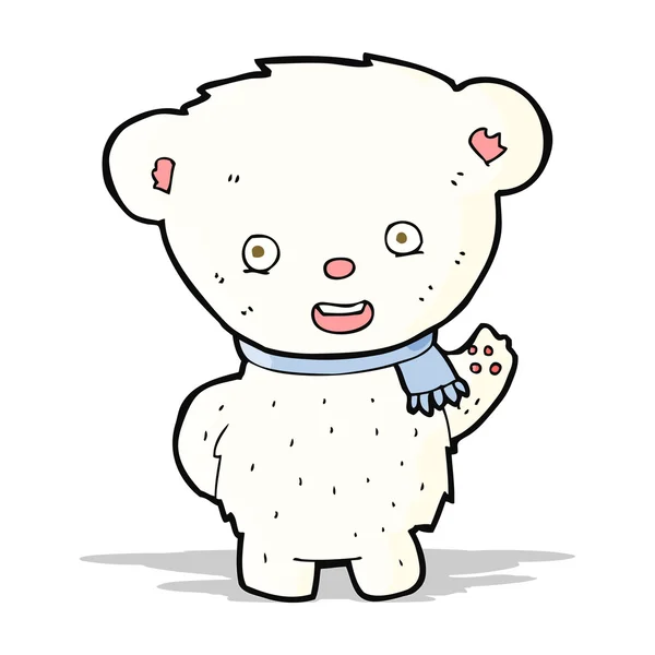 Cartoon polar bear vinka — Stock vektor