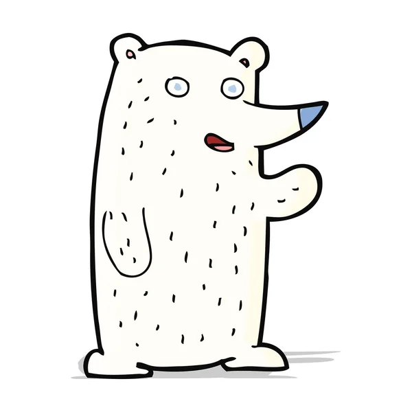 Urso polar acenando desenhos animados — Vetor de Stock