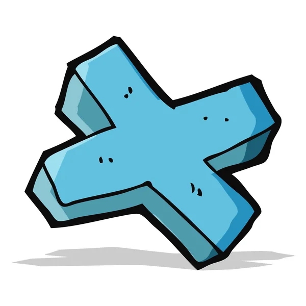Symbole croix négatif dessin animé — Image vectorielle
