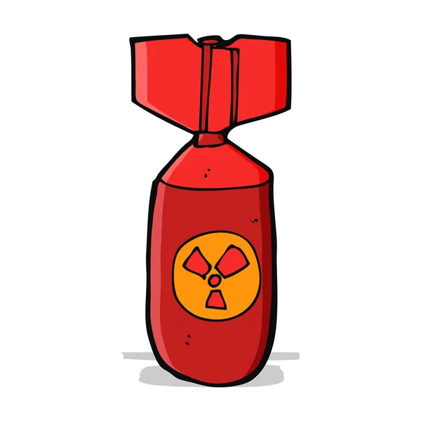 Dibujos animados bomba nuclear — Vector de stock