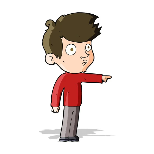 Cartoon aanwijsapparaat jongen — Stockvector