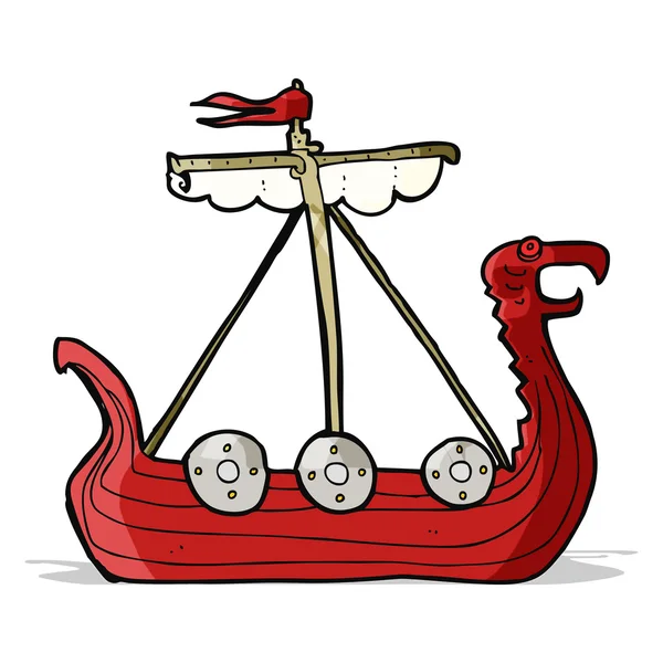Cartoon viking ship — Stock Vector