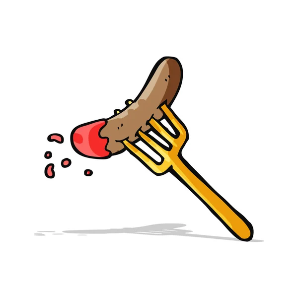 Hotdog de dibujos animados y ketchup — Vector de stock
