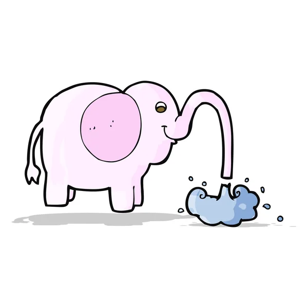 Karikatür fili su fışkırtıyor. — Stok Vektör