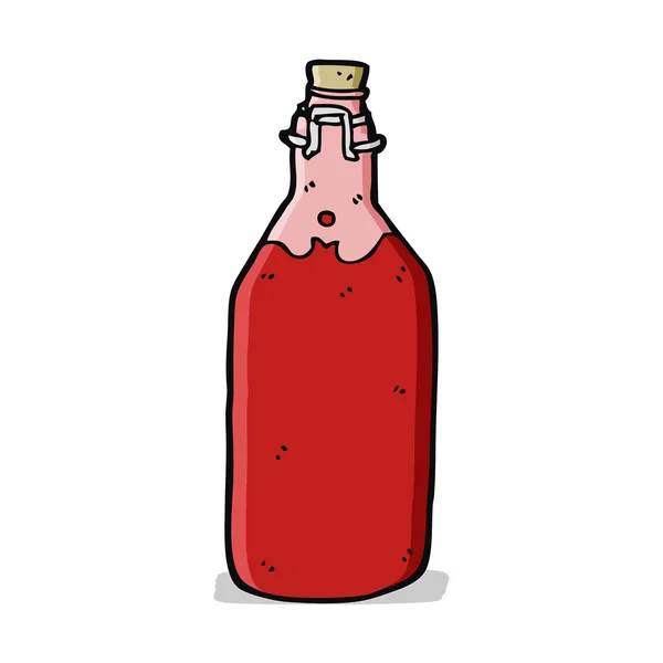 Karikatur hausgemachte Weinflasche — Stockvektor