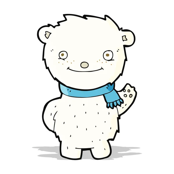 Dibujos animados lindo oso polar — Vector de stock