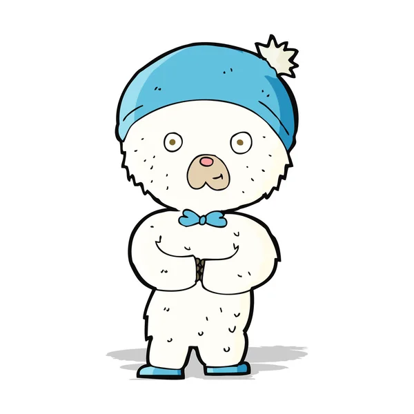 Pequeño oso polar de dibujos animados — Vector de stock