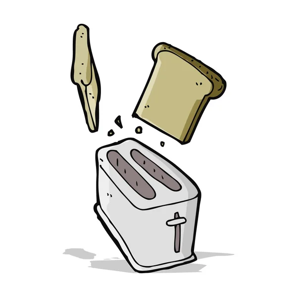 Kreslený toustovač plive chléb — Stockový vektor