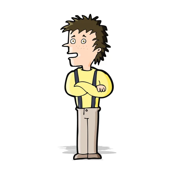 Cartoon Junge mit verschränkten Armen — Stockvektor