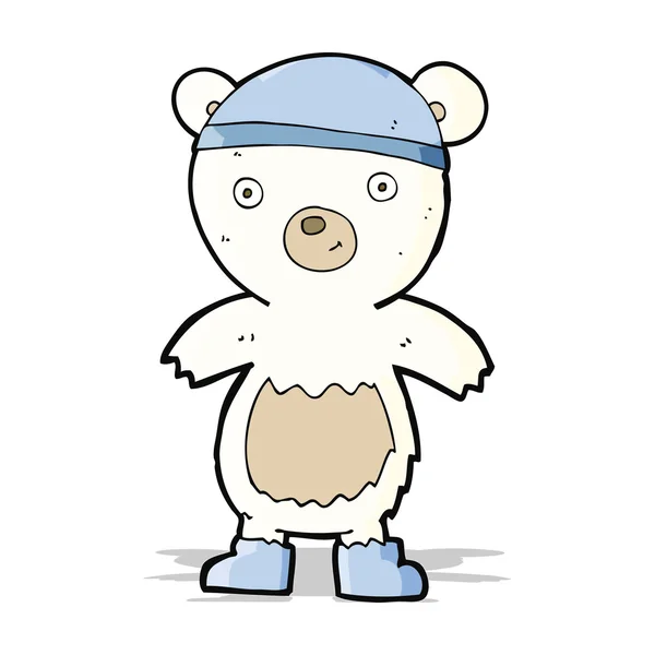 Dibujos animados lindo oso polar — Vector de stock