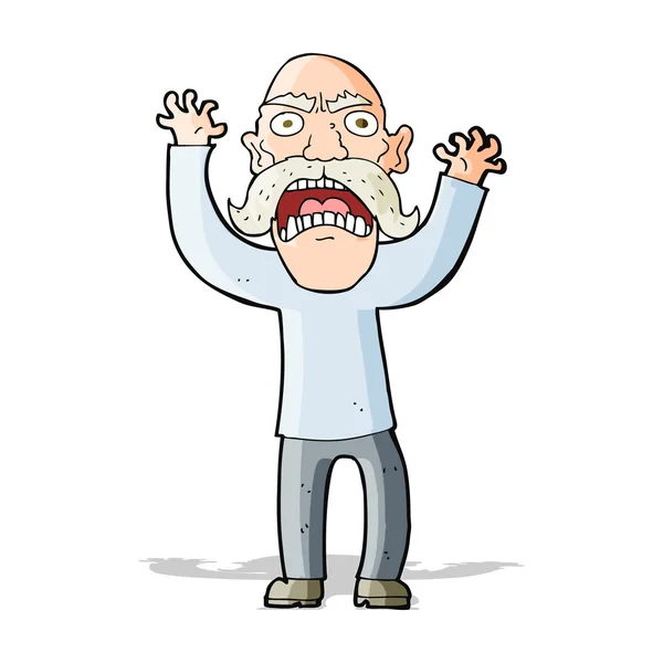 Cartoon angry old man — Stock Vector