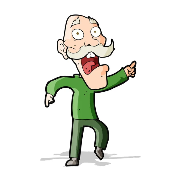 Dessin animé effrayé vieil homme — Image vectorielle