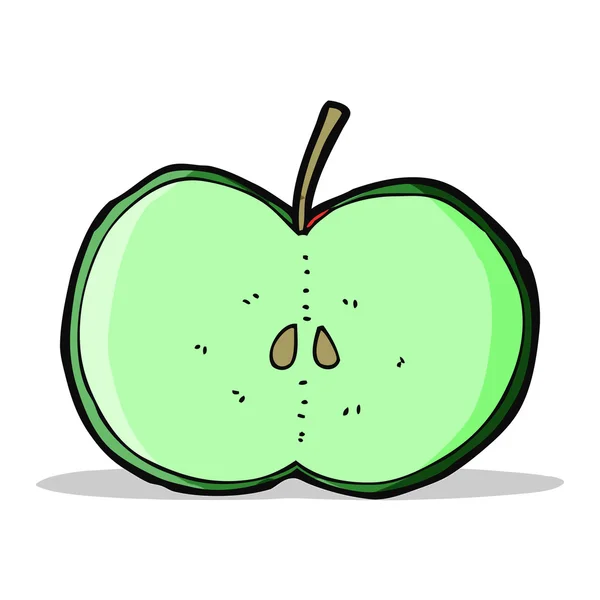 Manzana en rodajas de dibujos animados — Vector de stock