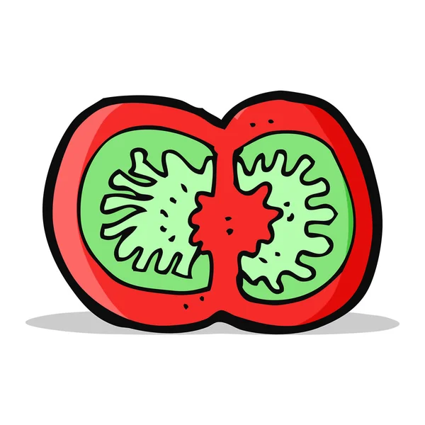 Desenho animado de tomate fatiado — Vetor de Stock