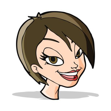 Çizgi film güzel kadın yüzü