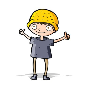 Pozitif tavırlı çizgi film çocuğu.