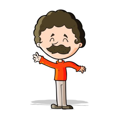 Çizgi filmdeki bıyıklı adam.