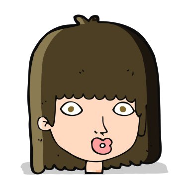 karikatür şaşırmış kadın