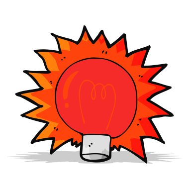 yanıp sönen kırmızı ışık ampul cartoon