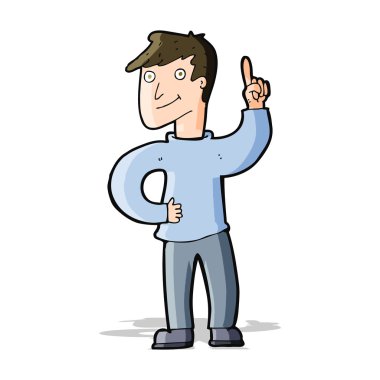 Harika bir fikri olan çizgi film adamı.