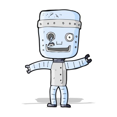 Çizgi film komik yaşlı robot