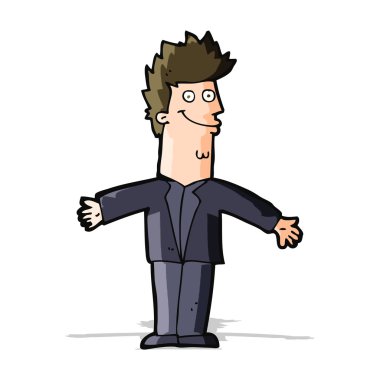 çizgi film mutlu adam açık kollu