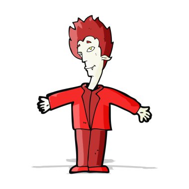 karikatür mutlu vampir