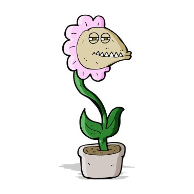 karikatür canavar çiçek