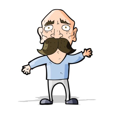 Çizgi film endişeli yaşlı adam