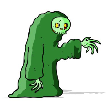 Çizgi film, ürkütücü cadılar bayramı kostümü.