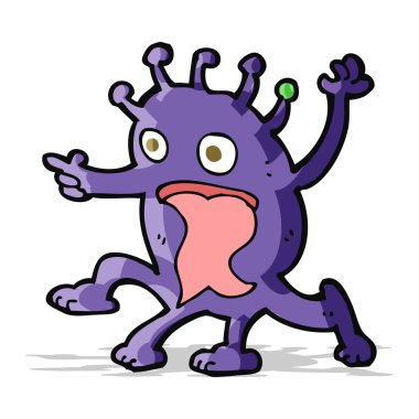 garip küçük uzaylı karikatür