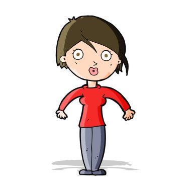 karikatür şaşırmış kadın