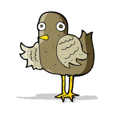 çizgi film kuşları el sallıyor.