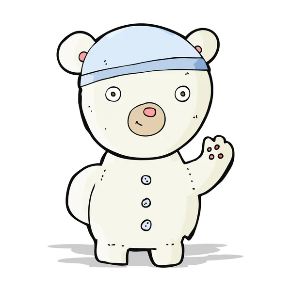 Dibujos animados oso polar cachorro — Vector de stock