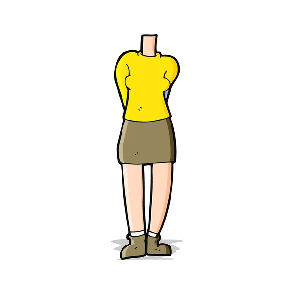 Cuerpo femenino de dibujos animados (mezclar y combinar dibujos animados o añadir fotos propias ) — Vector de stock