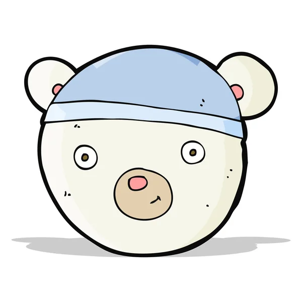 Cara de urso polar de desenho animado — Vetor de Stock