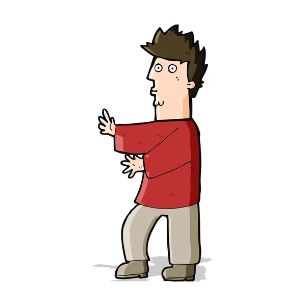 Cartoon nerveuze man zwaaien — Stockvector