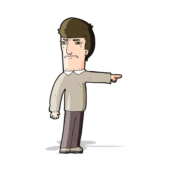 Caricature homme pointant — Image vectorielle