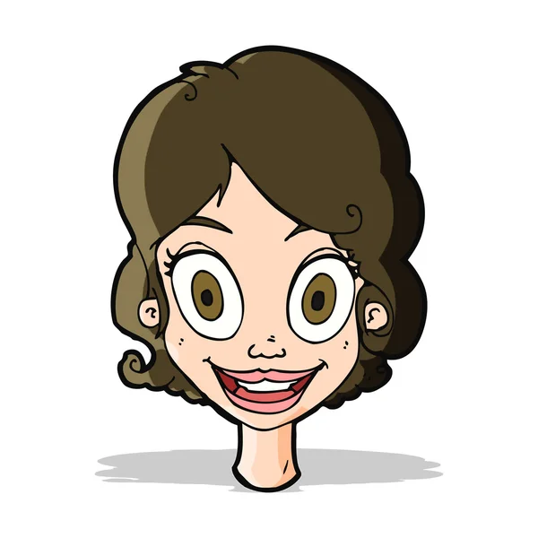 Cartoon gelukkig vrouw — Stockvector