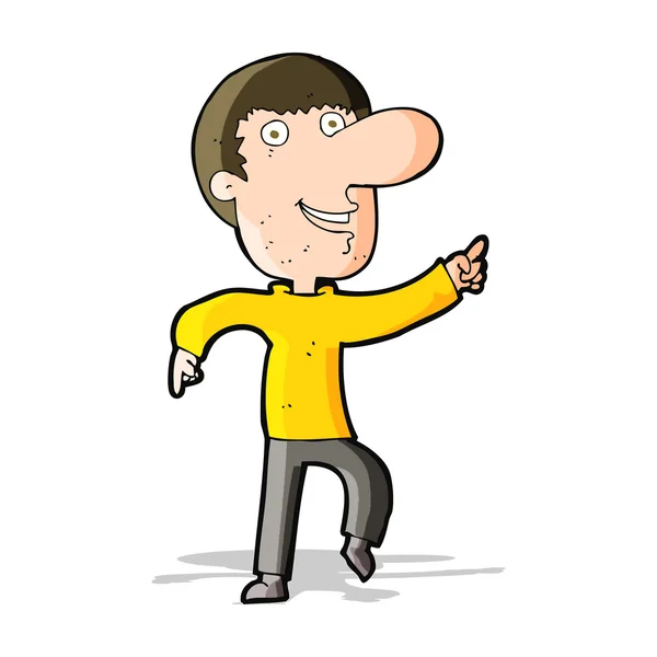 Cartoon happy man dancing — Stock Vector