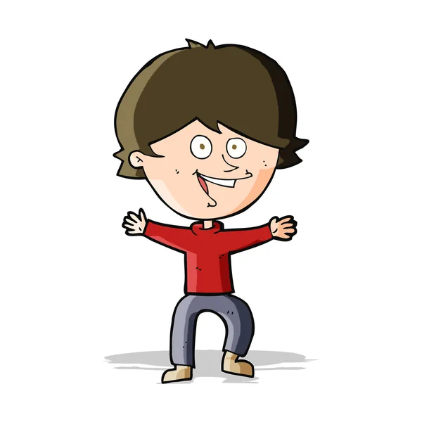 Dibujos animados feliz chico riendo — Vector de stock