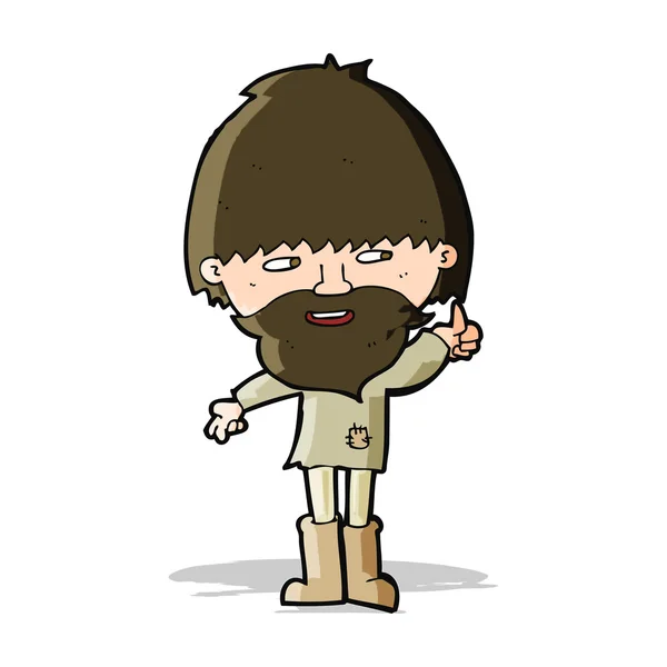 Dessin animé hippie homme en bottes wellington — Image vectorielle