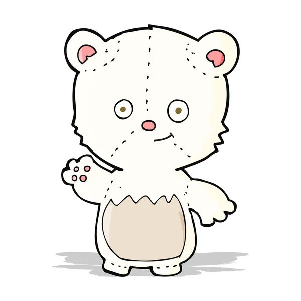 Desenho animado polar Bearcub acenando — Vetor de Stock