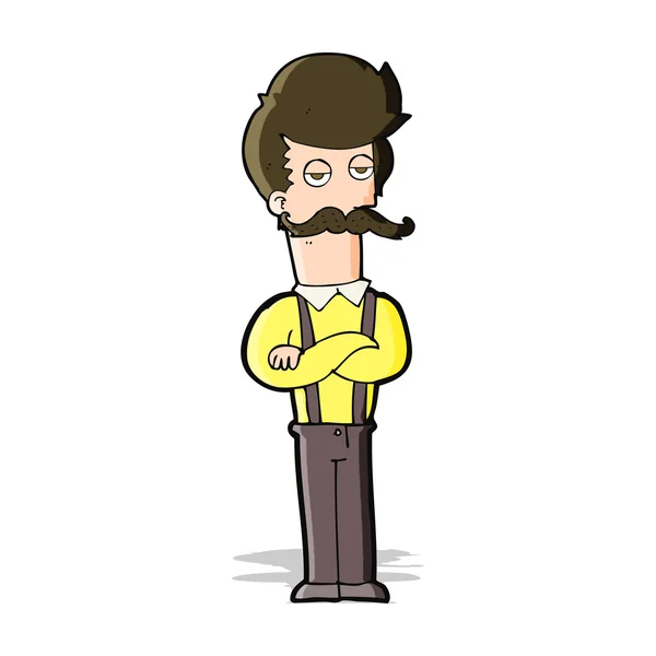 Zeichentrickfilm Mann mit Schnurrbart — Stockvektor